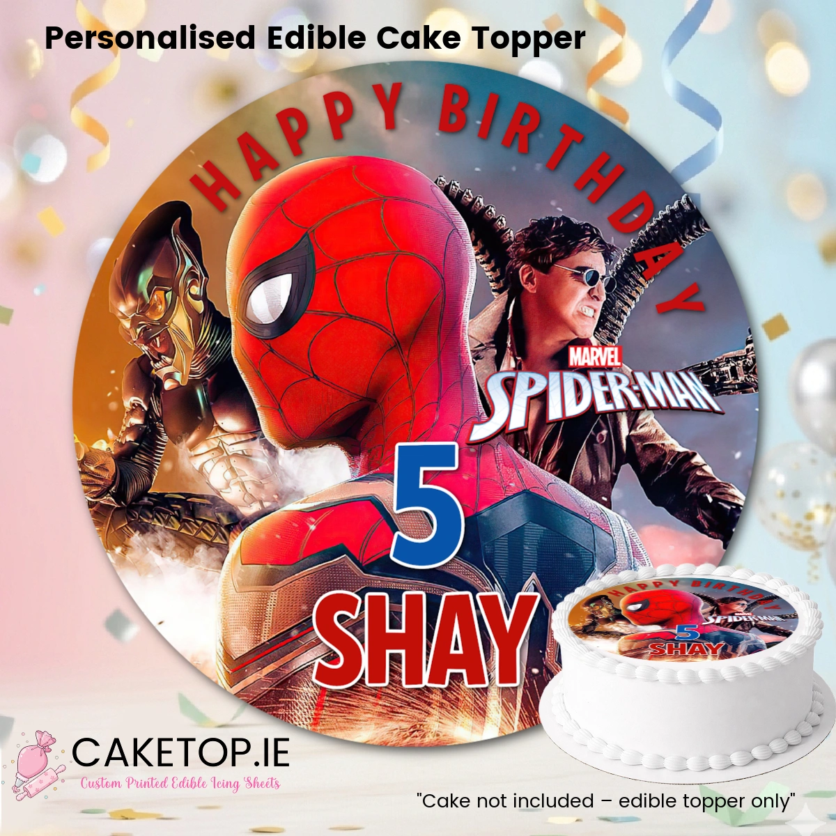Spiderman Edible Cake topper Spiderman Edible Cake topper