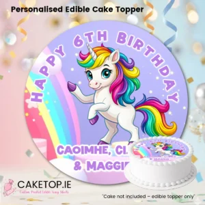 Unicorn Edible Cake Topper
