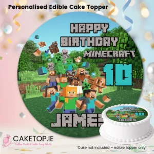 Minecraft Edible Cake Topper