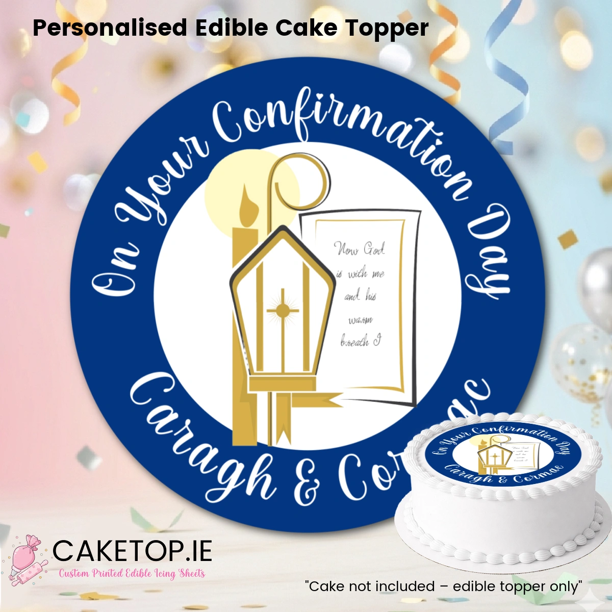 Confirmation Edible Cake Topper product image edibble Confirmation Edible Cake Topper
