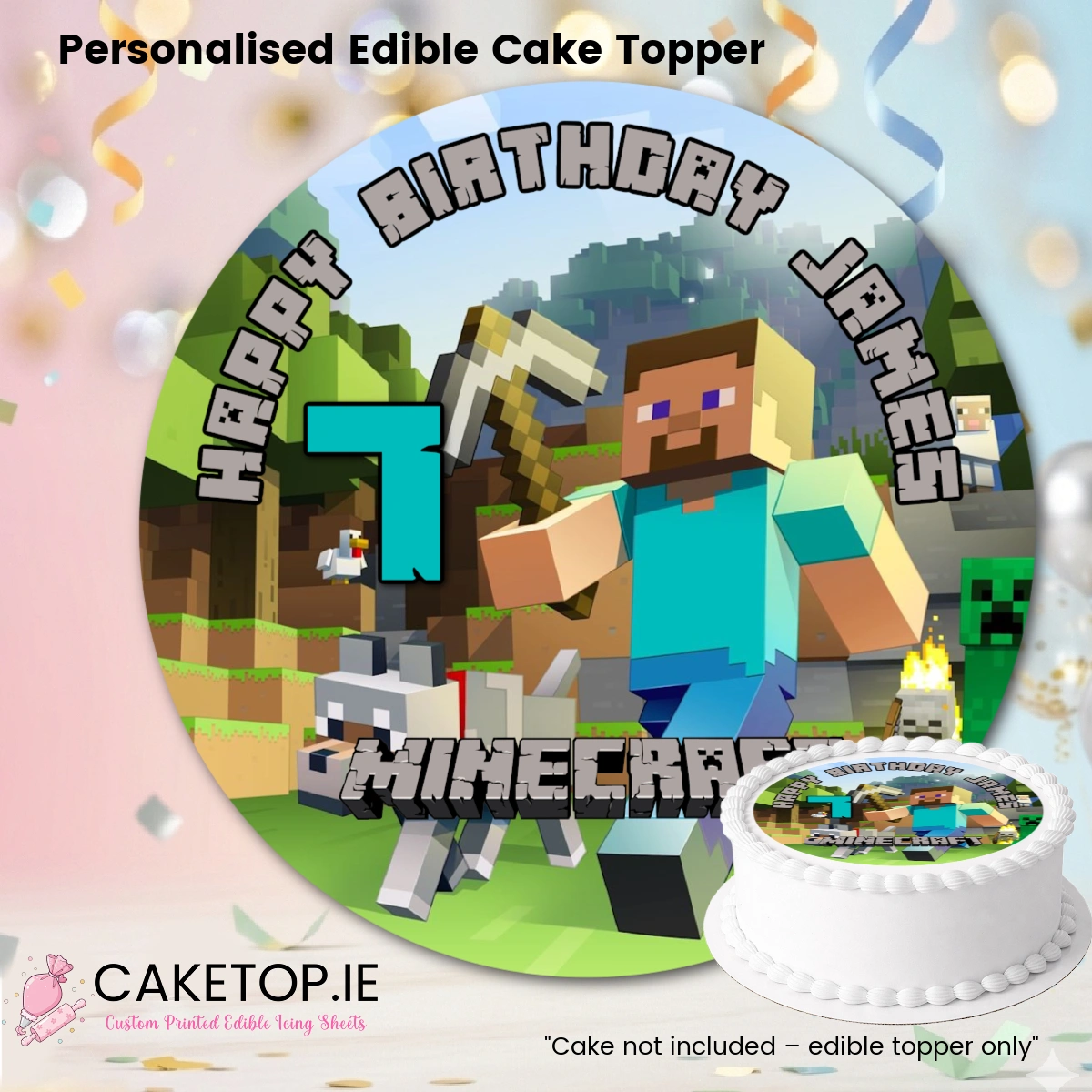 Minecraft Edible Cake Topper Minecraft Edible Cake Topper