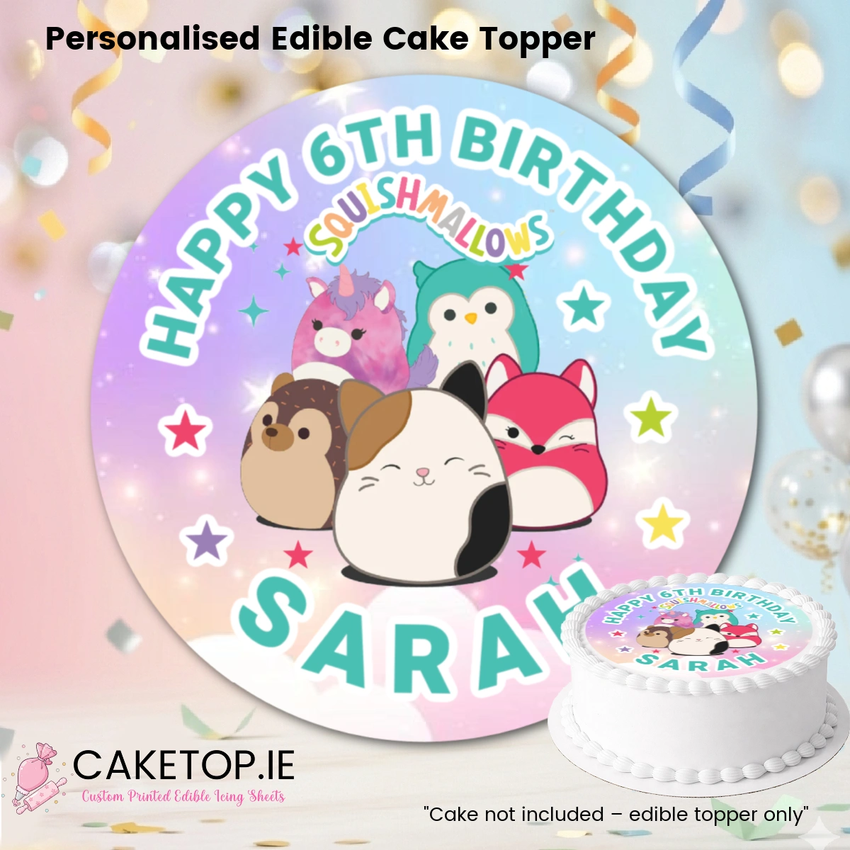 Squishmallows Edible Cake Topper Squishmallows Edible Cake Topper