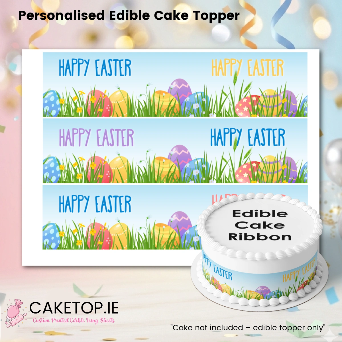 Easter Edible Cake Ribbon Easter Edible Cake Ribbon