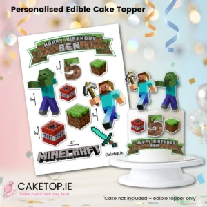 Minecraft Edible Cake Cutouts