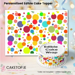 Colourful Circles Edible Cake Wrap