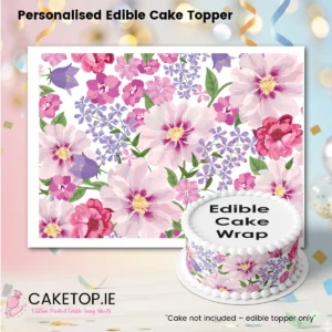 Floral Edible Cake Wrap