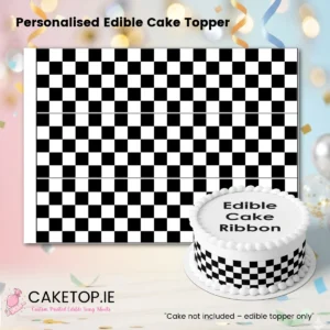 Checkered Edible Cake Ribbon