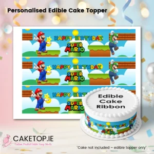 Mario Edible Cake Ribbon