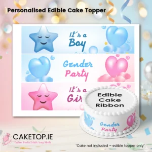 Gender Reveal Edible Cake Ribbon