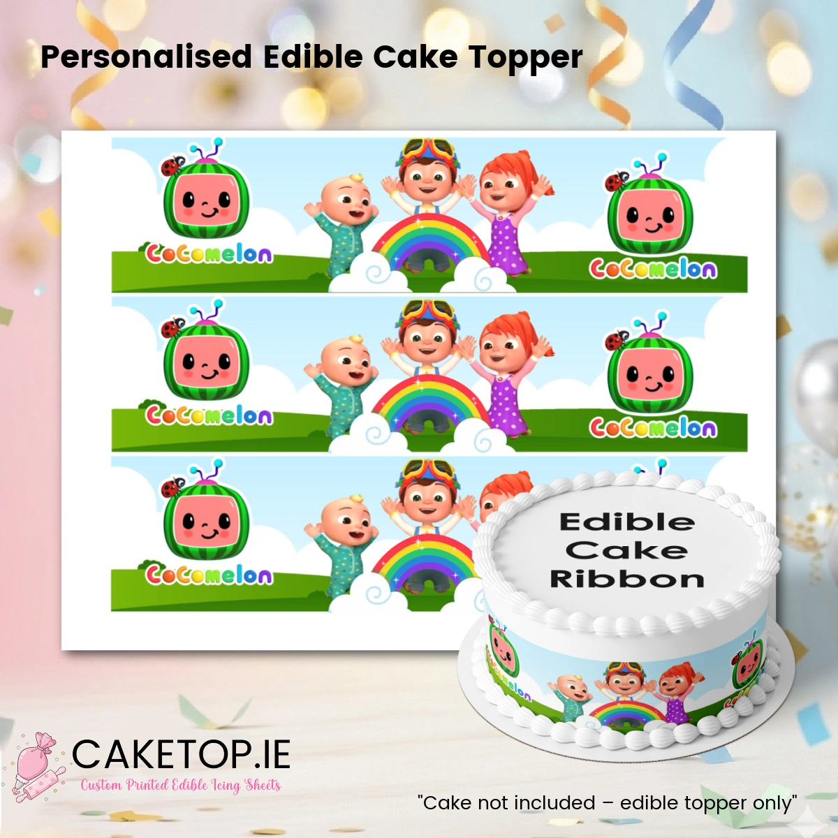 Cocomelon Edible Cake Ribbon Cocomelon Edible Cake Ribbon