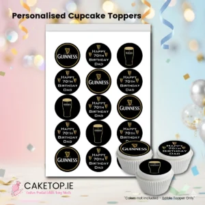 Guinness Edible Cupcake Toppers