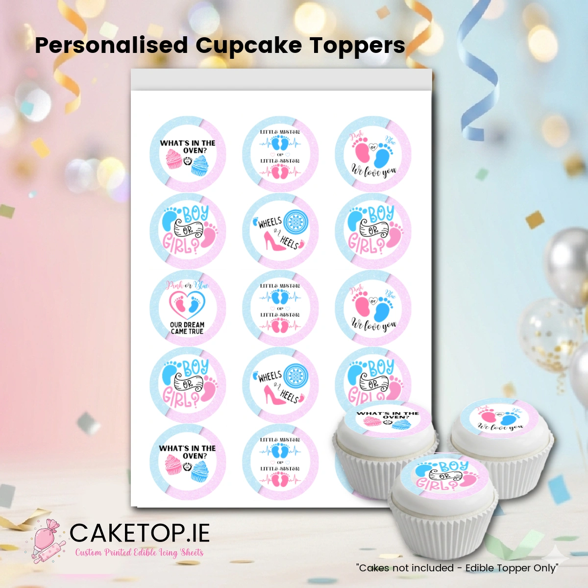 Christening & Baby Edible Cupcake Toppers Christening & Baby Edible Cupcake Toppers