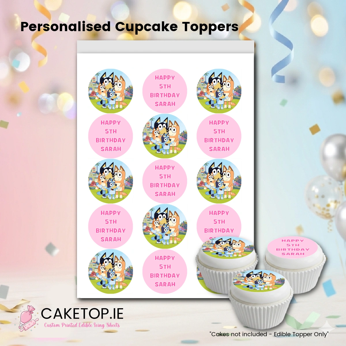 Bluey Edible Cake Toppers Bluey Edible Cake Toppers