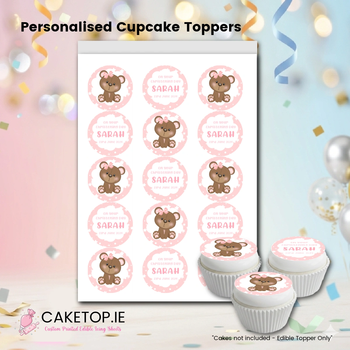 Christening & Baby Edible Cupcake Toppers Christening & Baby Edible Cupcake Toppers