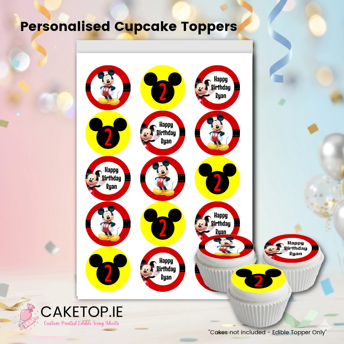 Mickey Mouse Edible Cupcake Toppers Mickey Mouse Edible Cupcake Toppers