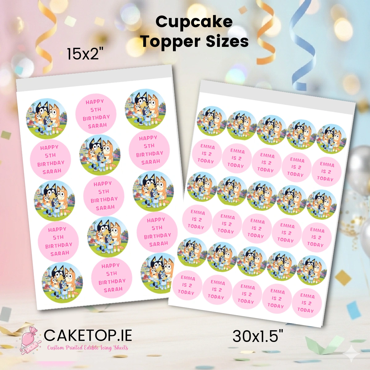 Bluey Edible Cake Toppers Bluey Edible Cake Toppers