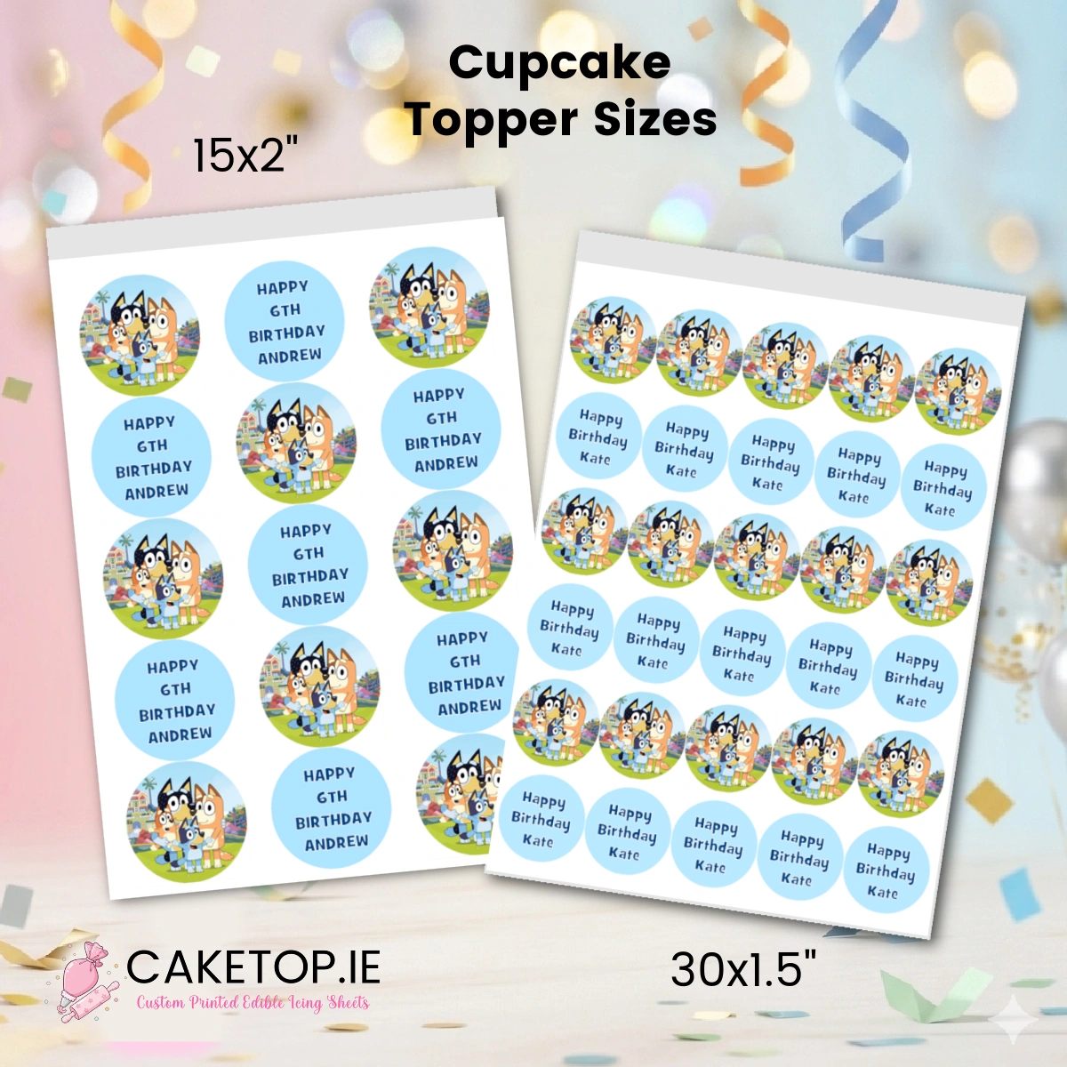 Bluey Edible Cake Toppers Bluey Edible Cake Toppers