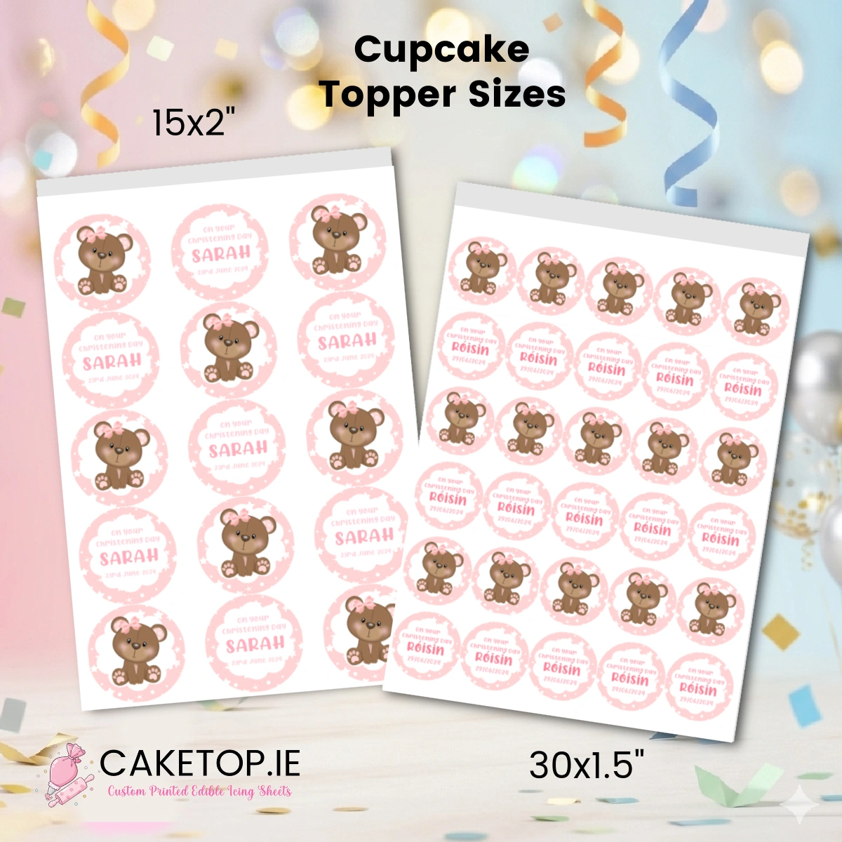 Christening & Baby Edible Cupcake Toppers Christening & Baby Edible Cupcake Toppers