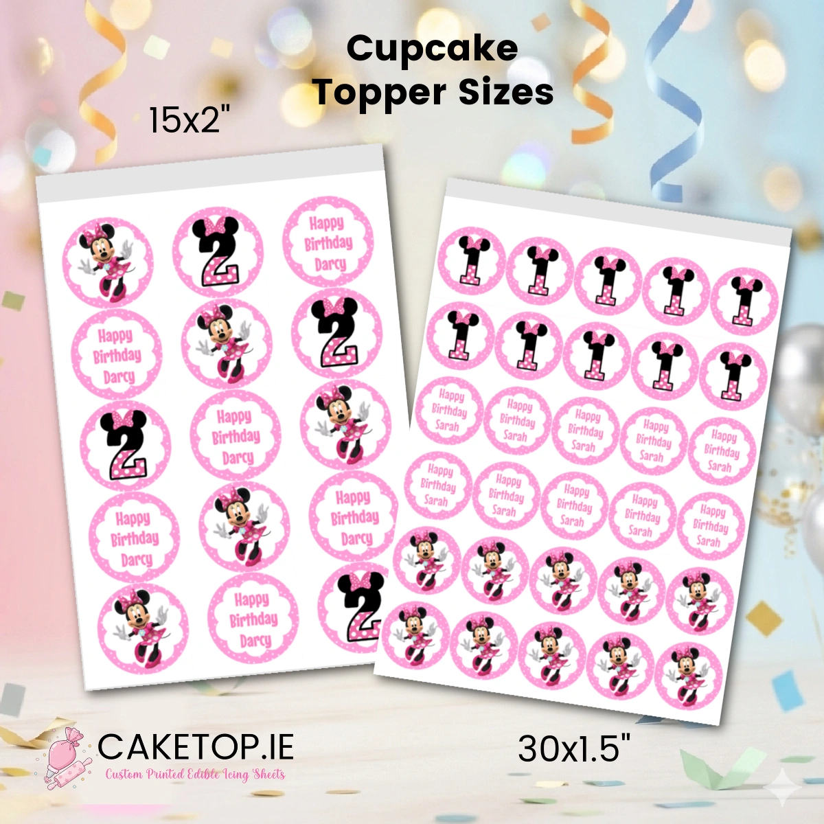 Minnie Mouse Edible Cupcake Toppers Minnie Mouse Edible Cupcake Toppers