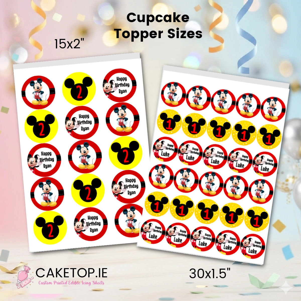 Mickey Mouse Edible Cupcake Toppers Mickey Mouse Edible Cupcake Toppers