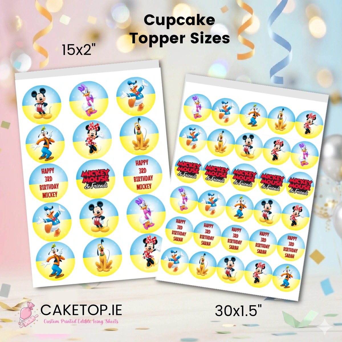Mickey Mouse Edible Cupcake Toppers Mickey Mouse Edible Cupcake Toppers