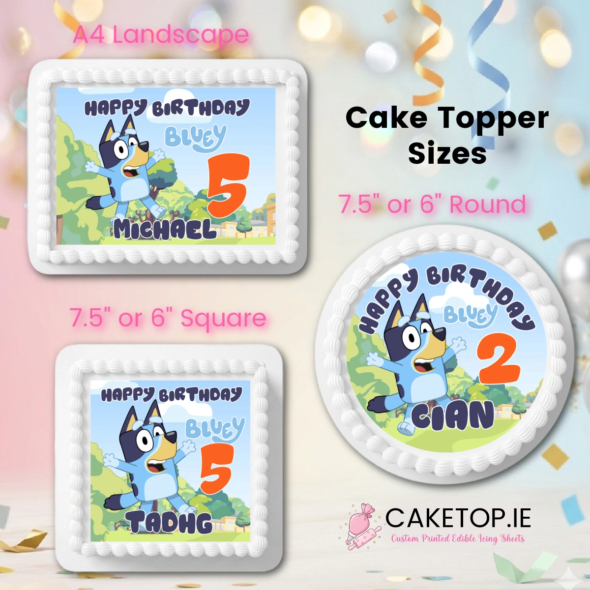 Bluey Edible Cake Toppers Bluey Edible Cake Toppers