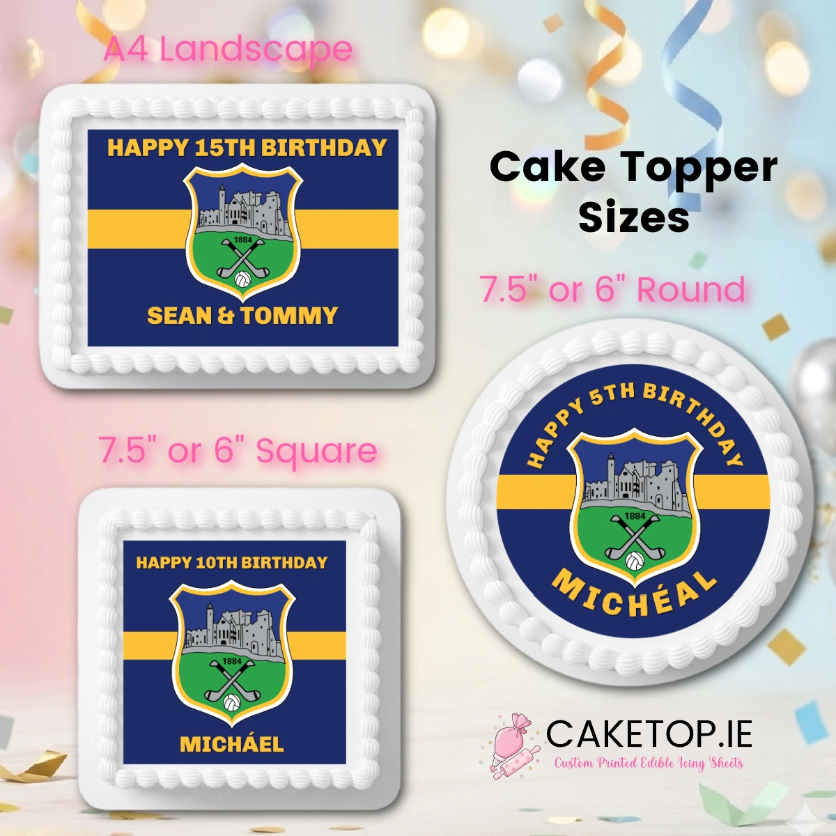 Tipperary GAA Edible Cake Topper Tipperary GAA Edible Cake Topper