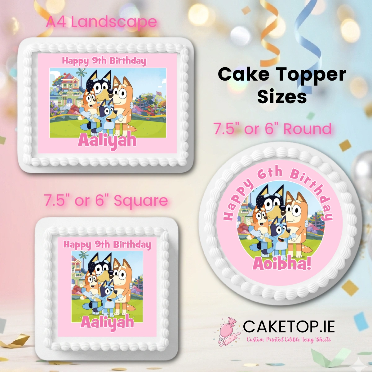 Bluey Edible Cake Toppers Bluey Edible Cake Toppers