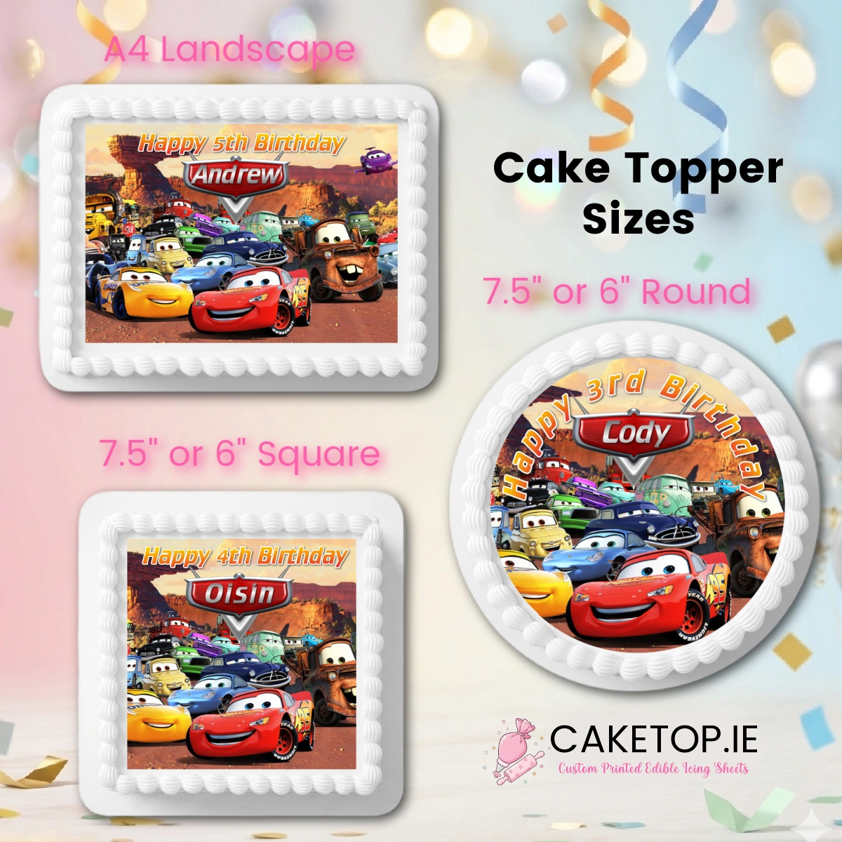 Cars Edible Cake Topper Cars Edible Cake Topper