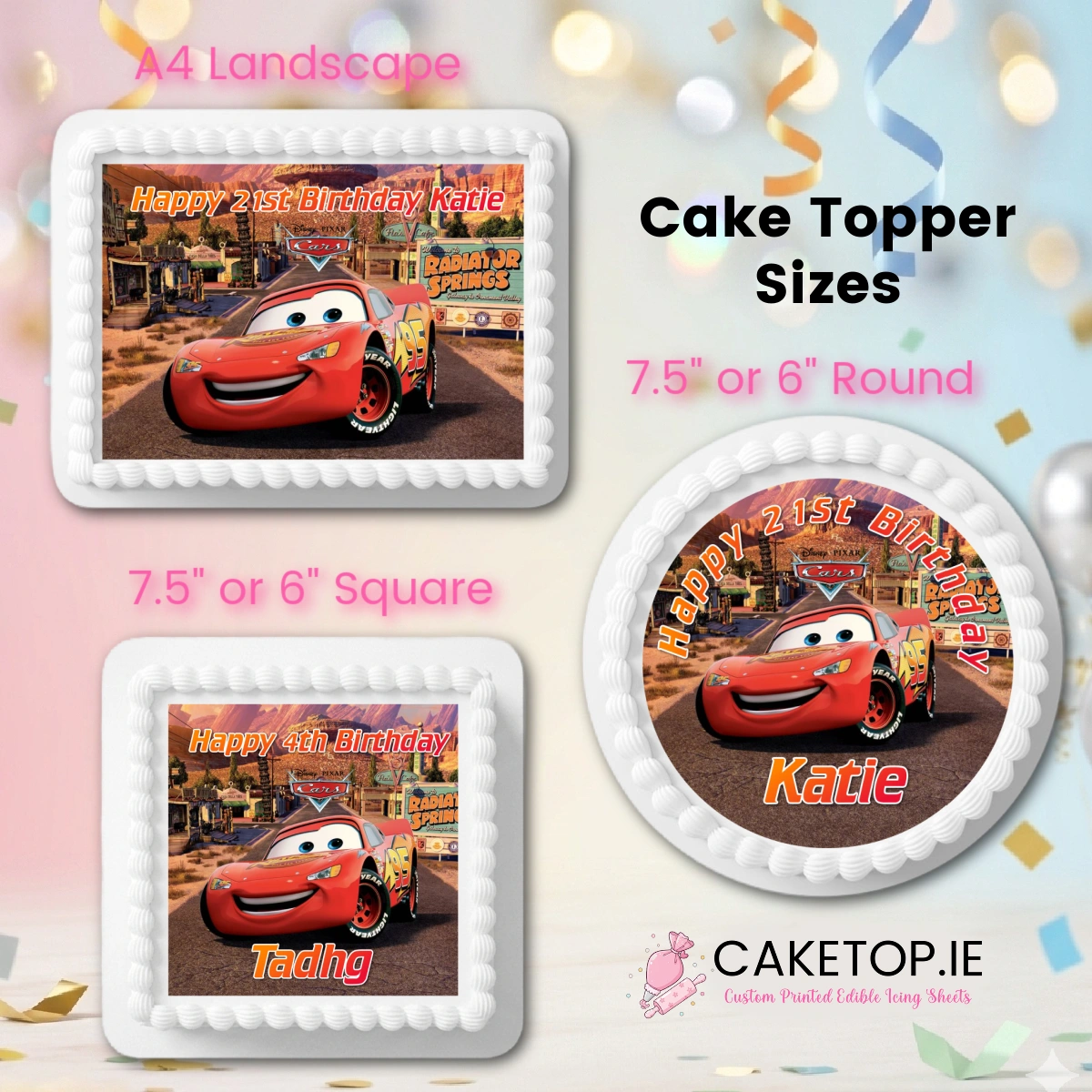 Cars Edible Cake Topper Cars Edible Cake Topper