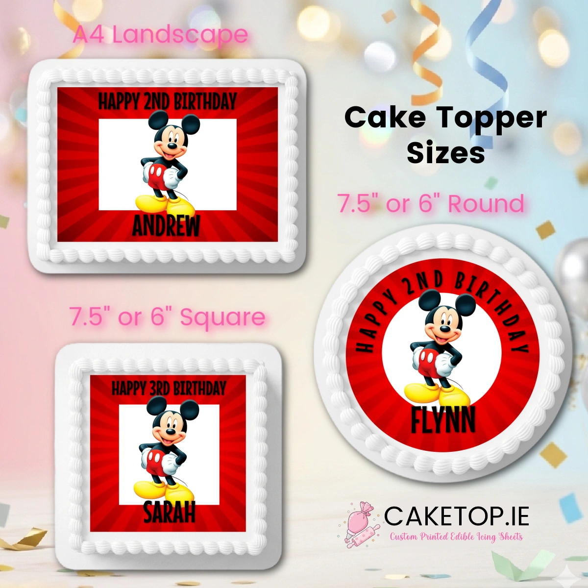 Mickey Mouse Edible Cake Topper Mickey Mouse Edible Cake Topper