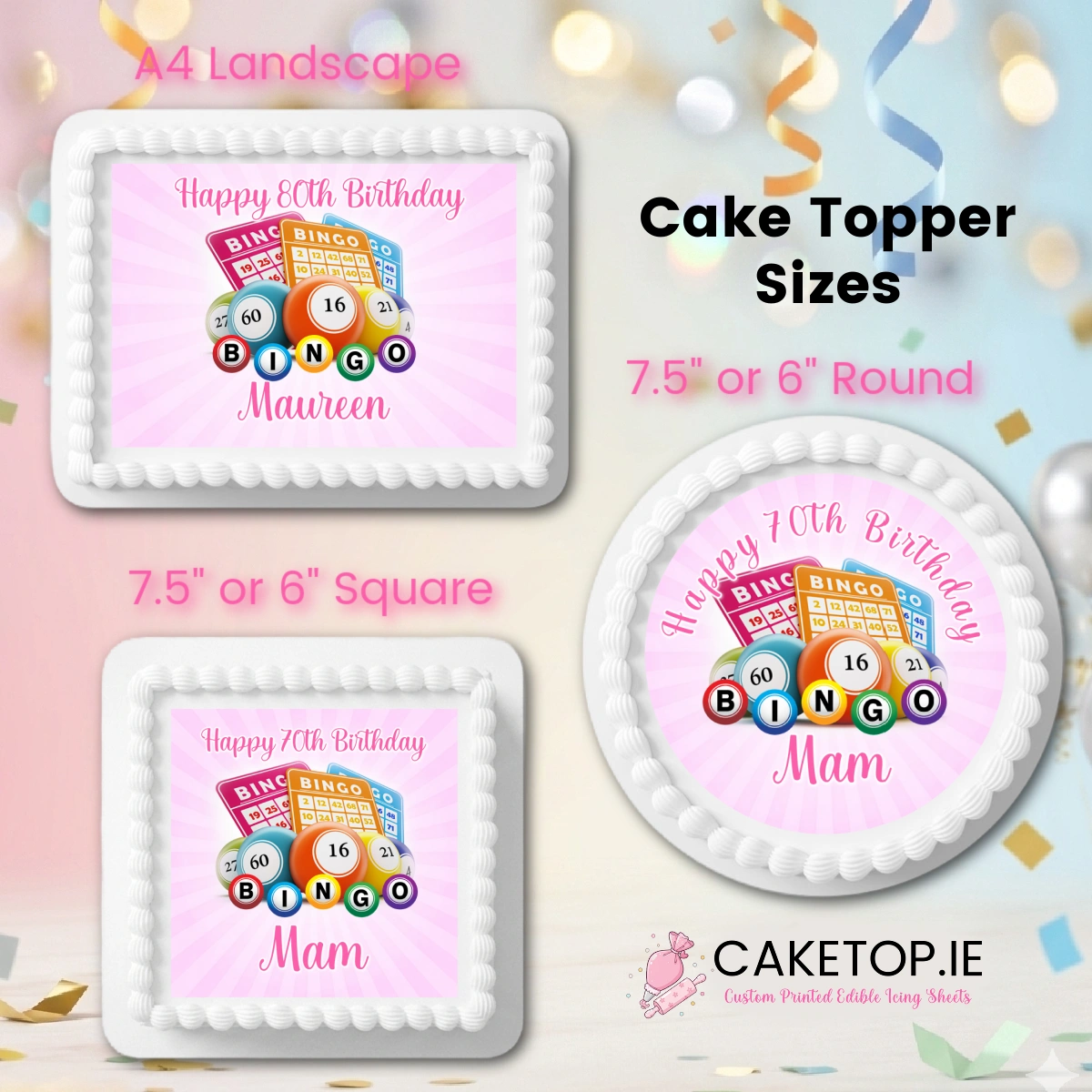 Bingo Birthday Edible Cake Topper Bingo Birthday Edible Cake Topper