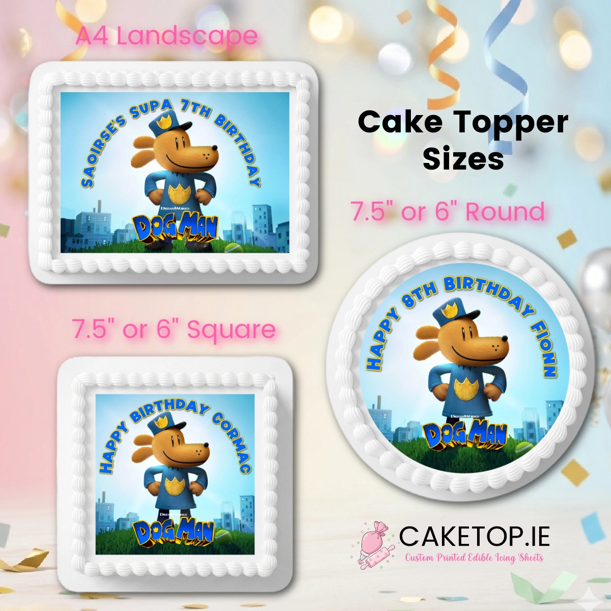 Dog Man Edible Cake Topper Dog Man Edible Cake Topper