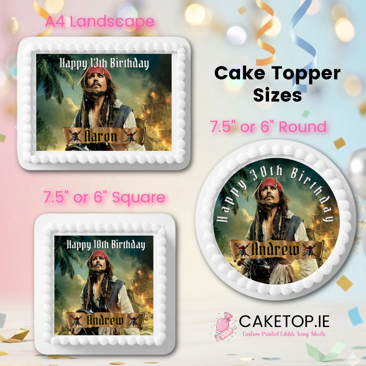 Pirates of the Carribean Edible Cake Topper Pirates of the Carribean Edible Cake Topper