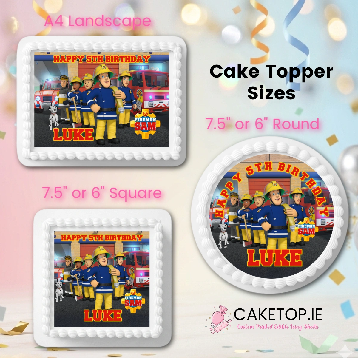 Fireman Sam Edible Cake Topper Fireman Sam Edible Cake Topper