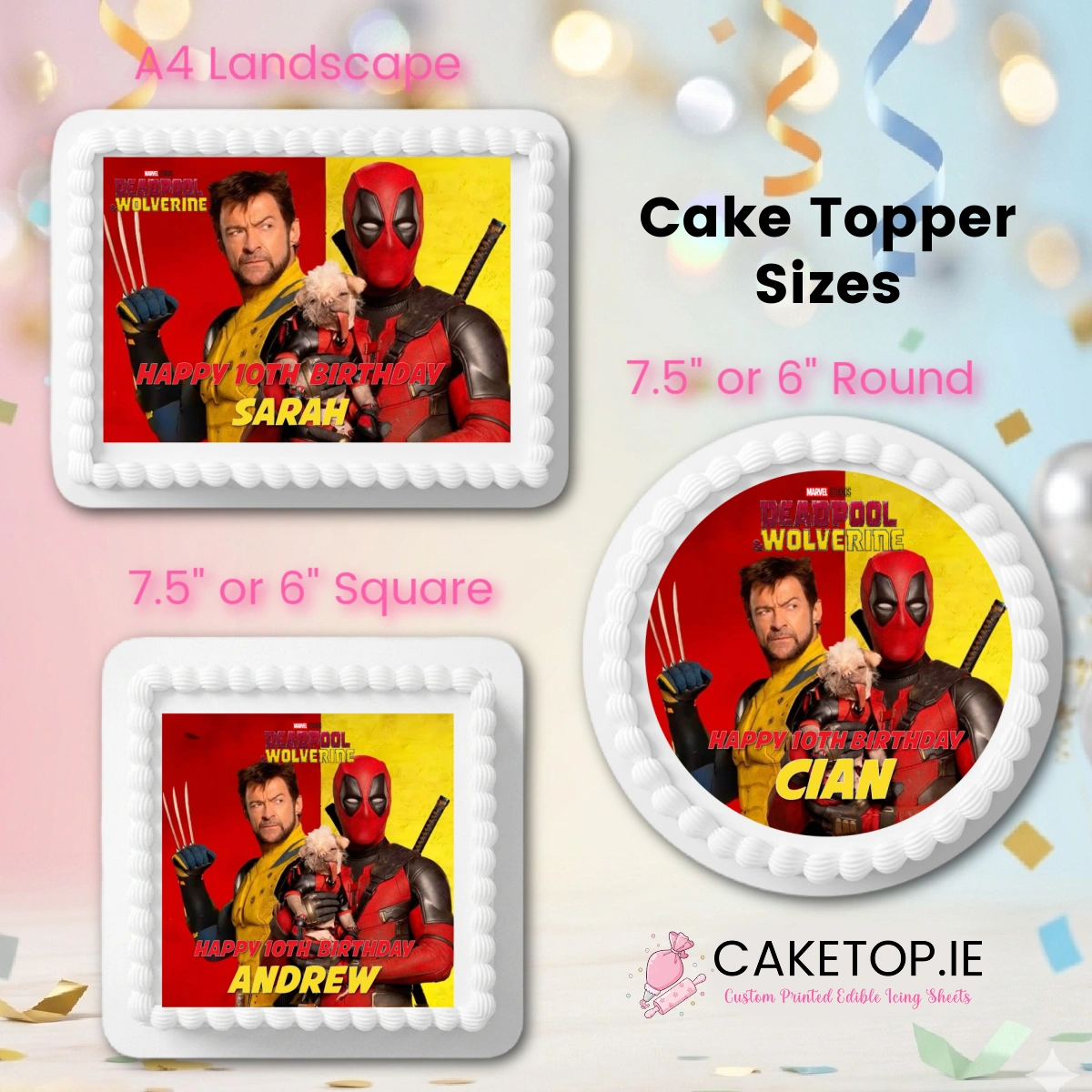 Deadpool Edible Cake Topper Deadpool Edible Cake Topper
