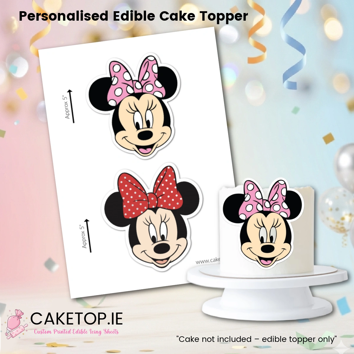 Minnie Mouse Edible Cutout Topper Minnie Mouse Edible Cutout Topper