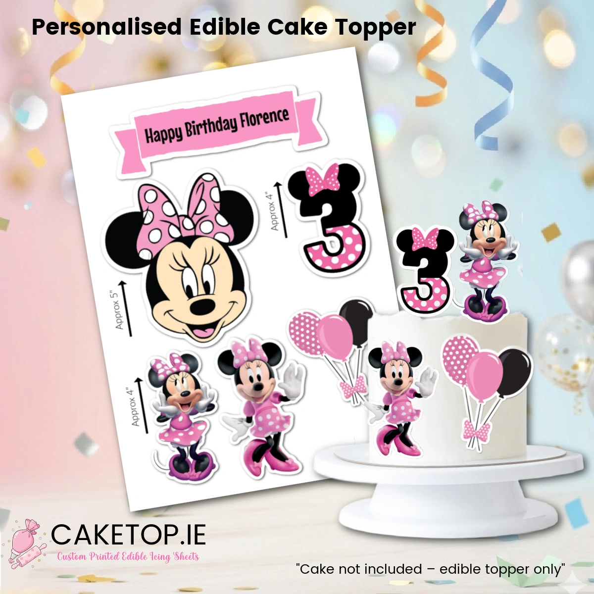 Minnie Mouse Edible Cutout Topper Minnie Mouse Edible Cutout Topper