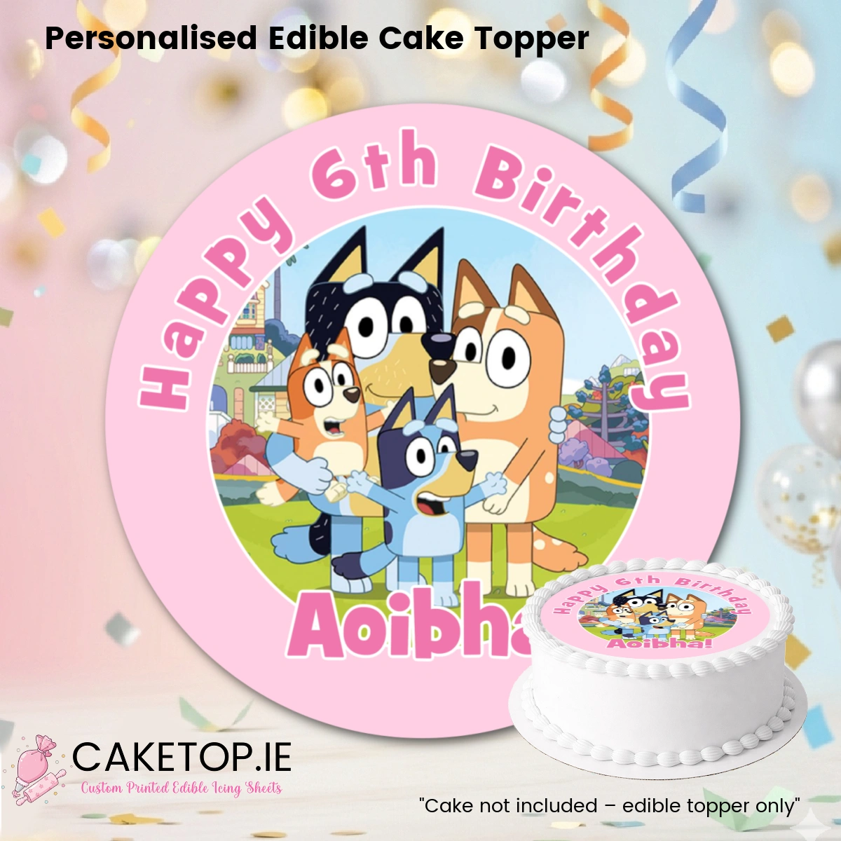 Bluey Edible Cake Toppers Bluey Edible Cake Toppers