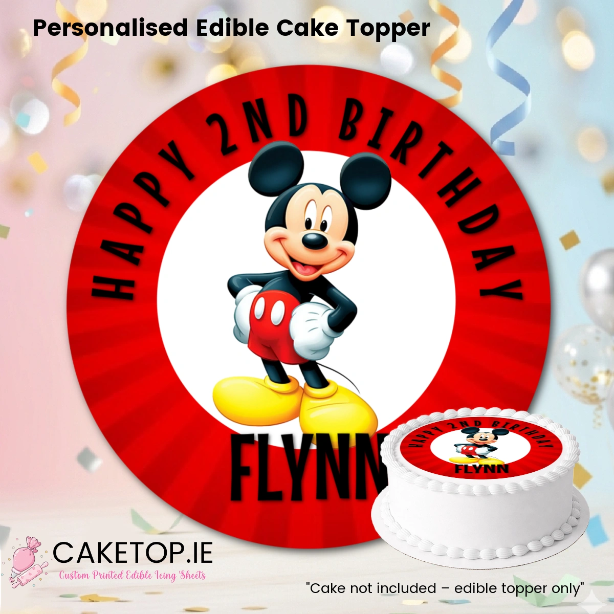 Mickey Mouse Edible Cake Topper Mickey Mouse Edible Cake Topper