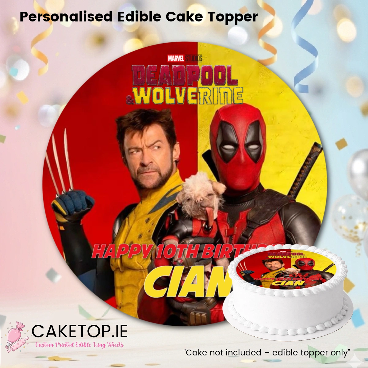 Deadpool Edible Cake Topper Deadpool Edible Cake Topper