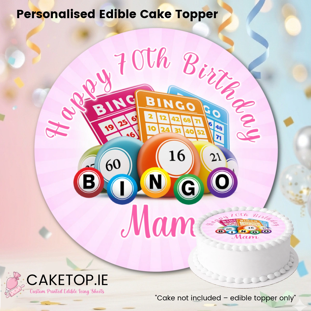 Bingo Birthday Edible Cake Topper Bingo Birthday Edible Cake Topper