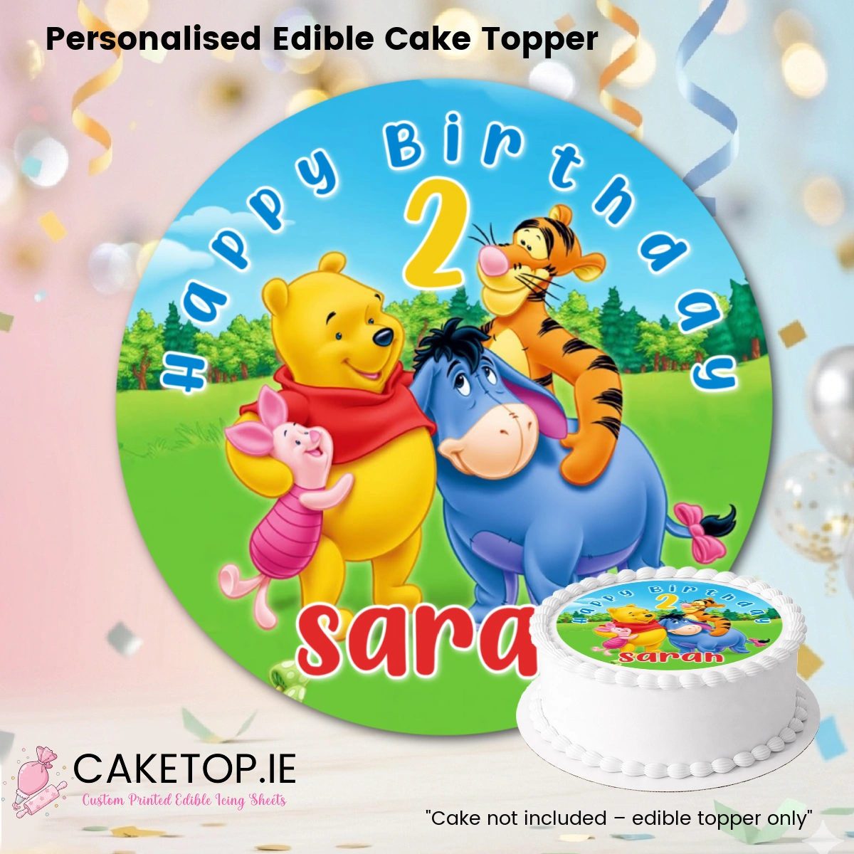 Winnie the pooh Edible Cake Topper Winnie the pooh Edible Cake Topper