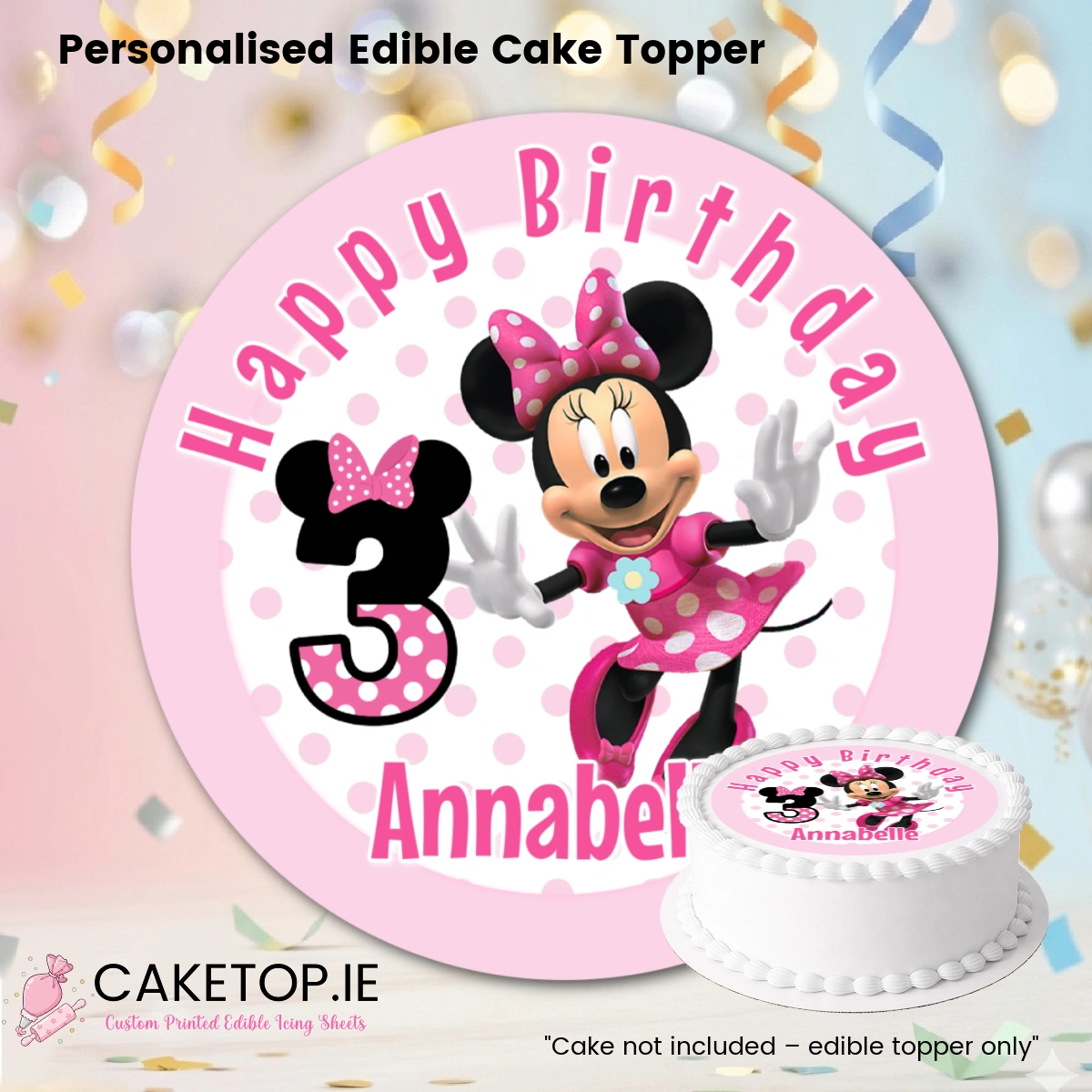 Minnie Mouse Edible Cake Topper Minnie Mouse Edible Cake Topper