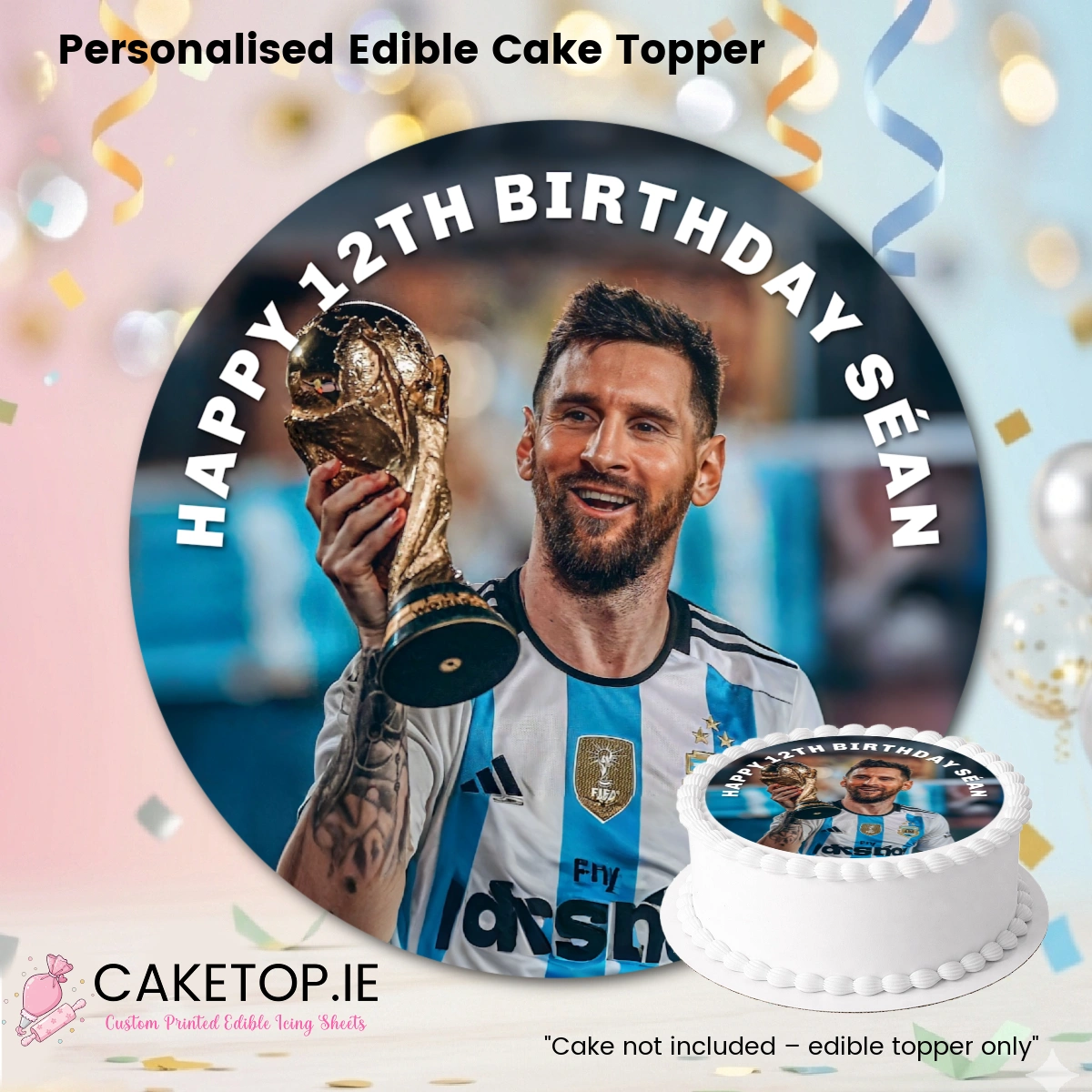 Messi Edible Cake Topper Messi Edible Cake Topper