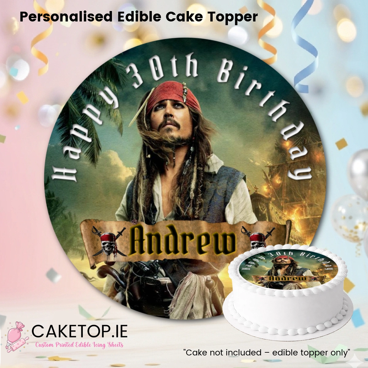 Pirates of the Carribean Edible Cake Topper Pirates of the Carribean Edible Cake Topper