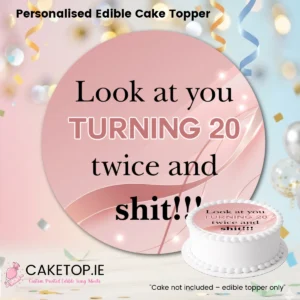 Turning 20 Twice Edible Cake Topper