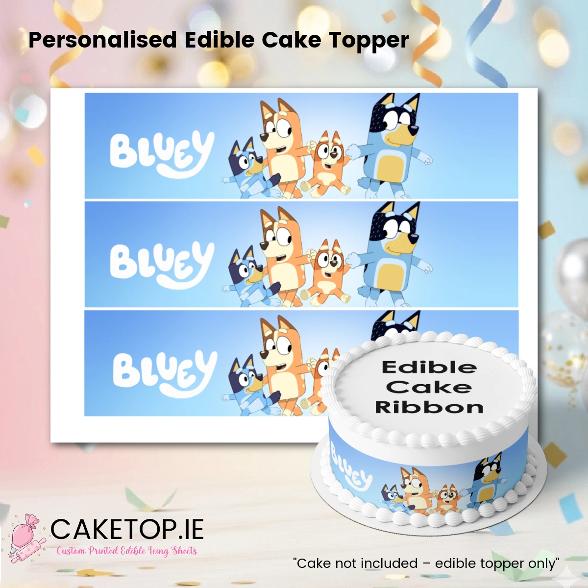 Bluey Edible Cake Ribbon Bluey Edible Cake Ribbon
