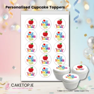 Home Best Teacher Edible Cupcake Toppers