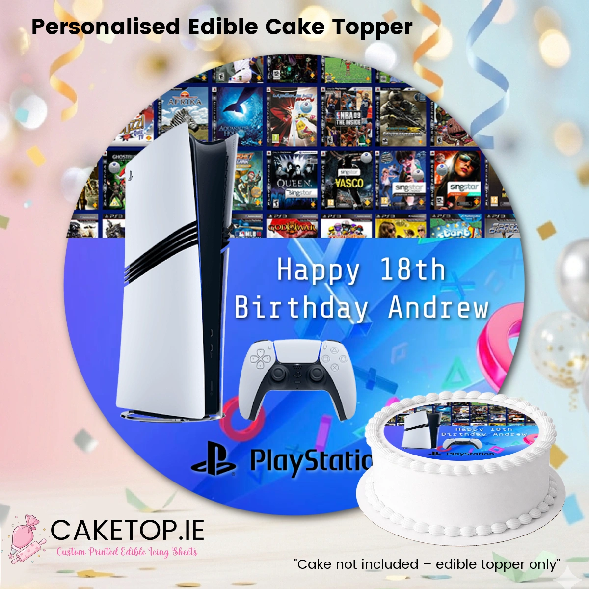 Playstation Edible Cake Topper Playstation Edible Cake Topper